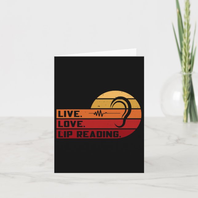 Cartão Asl Live Love Lip Lading Sign Language (Linguagem  (Frente)