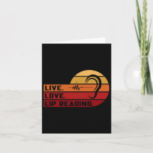 Cartão Asl Live Love Lip Lading Sign Language (Linguagem 