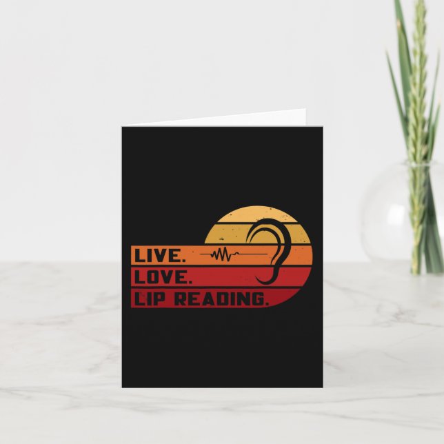 Cartão ASL Live Love Lip Lading Sign Language (Linguagem  (Frente)