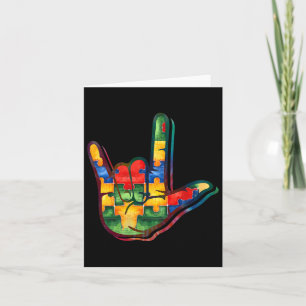 Cartão Asl Love Sign Language Autism Awarsm Suporte Pu