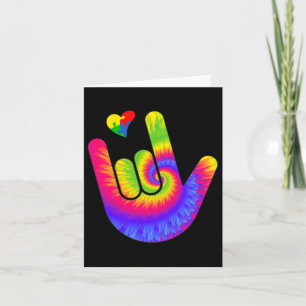 Cartão Asl Love Sign Language Autismo Sensibilização Cora