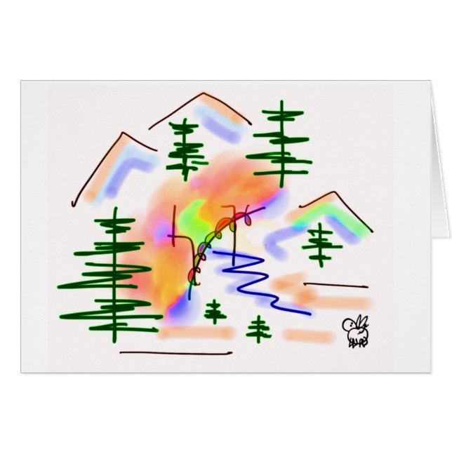 Cartão asno e arco-íris (Frente Horizontal)