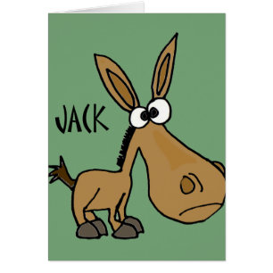 Cartão Asno engraçado nomeado Jack