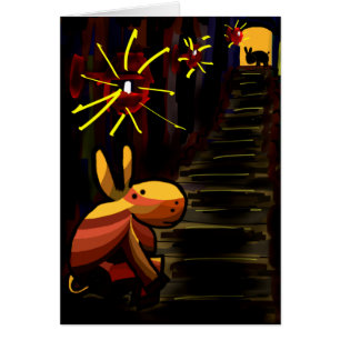 Cartão asno sob o revérbero