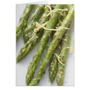 Cartão Aspargo verde Roasted com entusiasmo de limão,