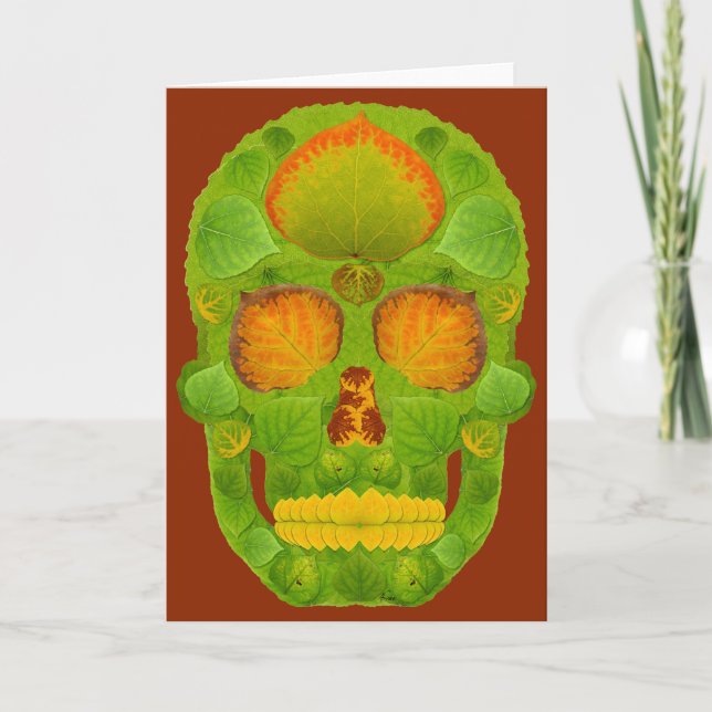 Cartão Aspen Leaf Skull 10 (Frente)