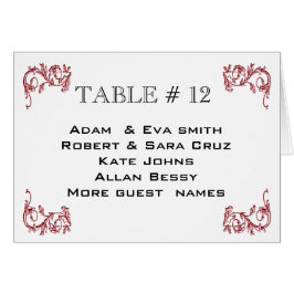 Cartão Assento elegante do casamento do número da mesa