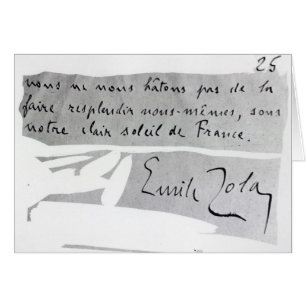 Cartão Assinatura de Emile Zola