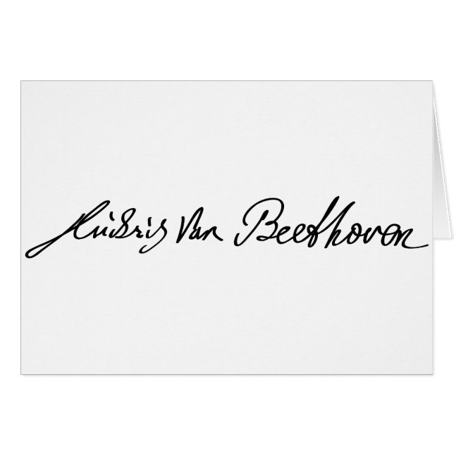 Cartão Assinatura do músico Ludwig van Beethoven (Frente Horizontal)