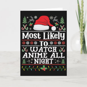 Cartão Assista Anime a Noite Toda - Diversão Natal Famíli