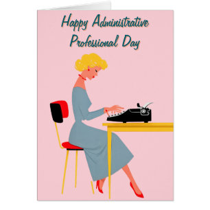 Cartão Assistente Administrativo Vintage - Escritório Ret