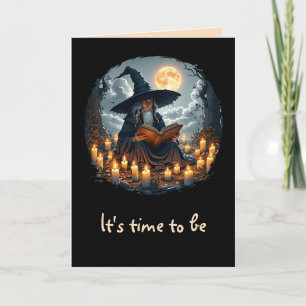 Cartão Assistente lendo um Livro - Wicca Halloween 2
