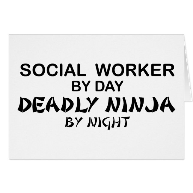 Cartão Assistente social Ninja mortal (Frente Horizontal)