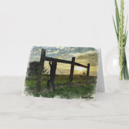 Cartão Assistindo ao pôr do sol