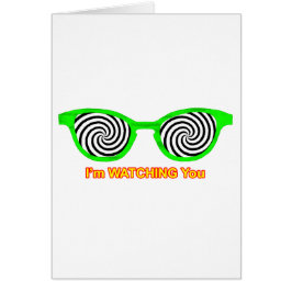 Cartão Assistindo Hypnotize Óculos De Sol Escarem Verde O