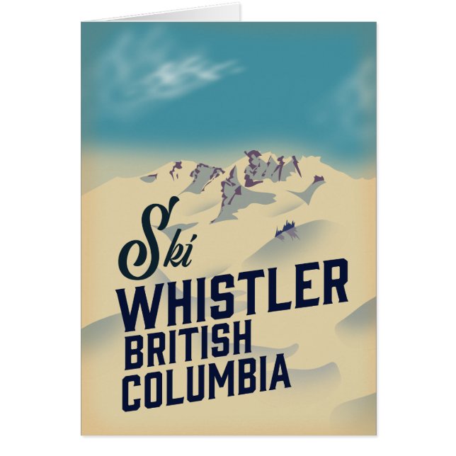 Cartão Assobiador,poster de esqui Vancouver British Colum (Frente)