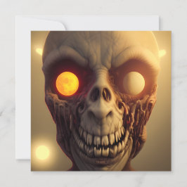 Cartão Assustador Andando Zombie Halloween