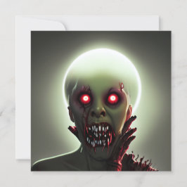 Cartão Assustador Andando Zombie Halloween