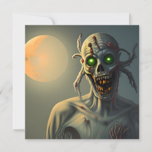 Cartão Assustador Andando Zombie Halloween