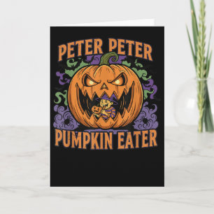 Cartão Assustador Comedor de Abóbora Peter Halloween Jack