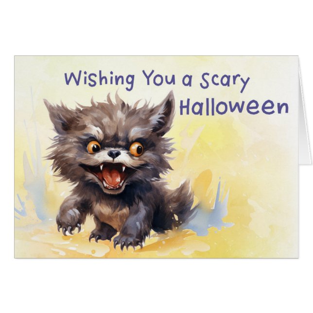 Cartão Assustador Halloween (Frente Horizontal)