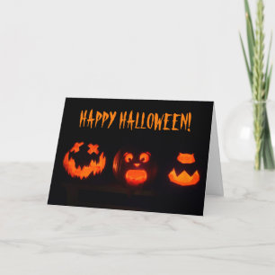 Cartão Assustador Jack-o'-Lanterna Halloween
