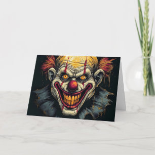 Cartão Assustador Palhaço Feliz Halloween