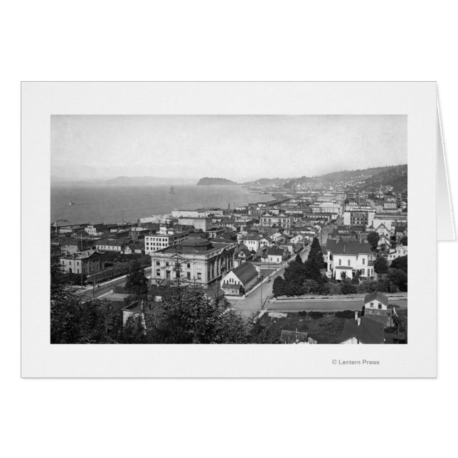 Cartão Astoria, Oregon Business Section e Waterfront (Frente Horizontal)