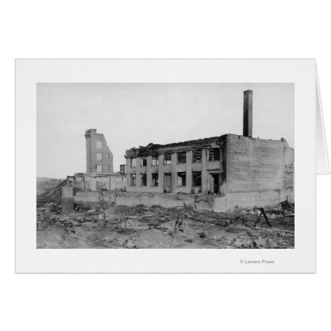 Cartão Astoria, Oregon Fire View de Astoria Natl. Banco (Frente Horizontal)