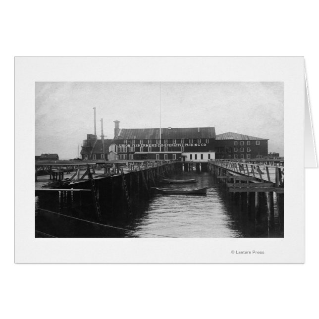 Cartão Astoria, Oregon, vista da Embalagem do Pescador (Frente Horizontal)