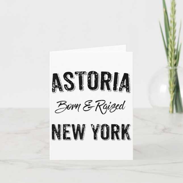 Cartão Astoria Queens Nyc Pride Quote Born Raised Native  (Frente)