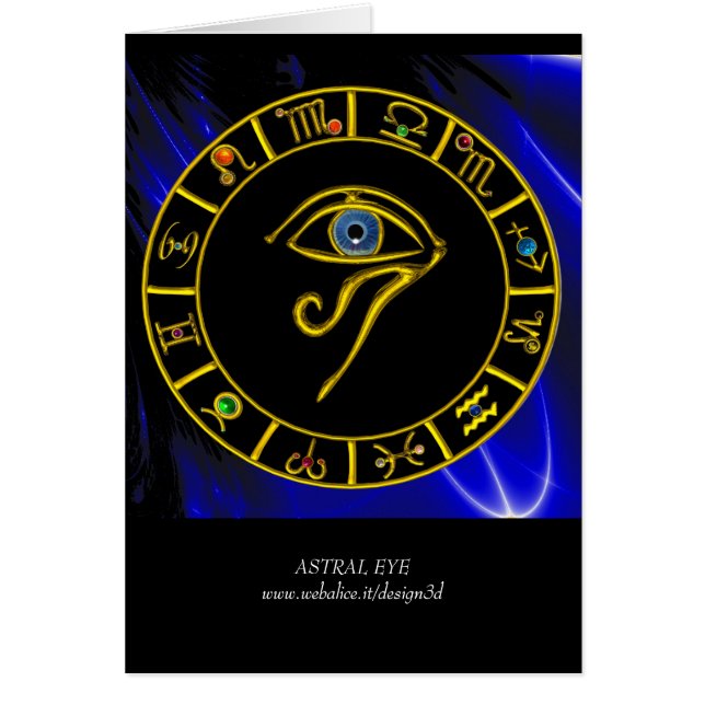 Cartão ASTRAL HORUS EYE,BLUE TALISMAN Astrology Chart (Frente)