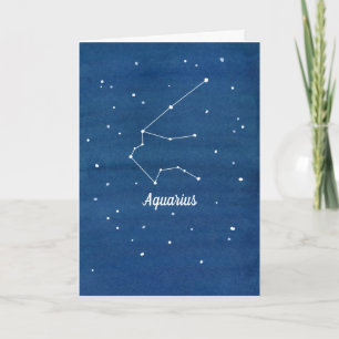 Cartão Astrologia Aquarius Feliz Amigo de Aniversário
