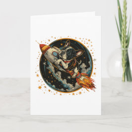 Cartão Astronauta do Bulldog Francês