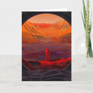 Cartão Astronauta Em Marte