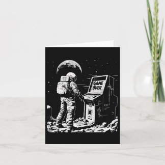 Cartão Astronauta Engraçado De Jogos Jogador No Vídeo Esp