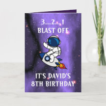 Astronauta Fofo Galáxia Roxa Preto 8º Aniversário