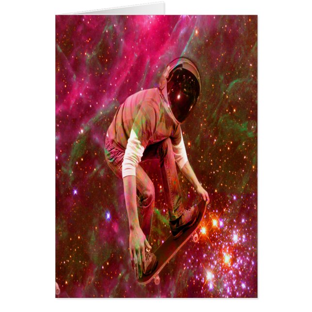 Cartão Astronauta Skateboard (Frente)