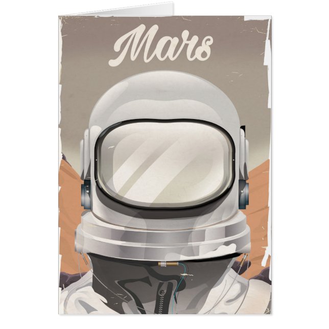 Cartão Astronauta Vintage Mars (Frente)