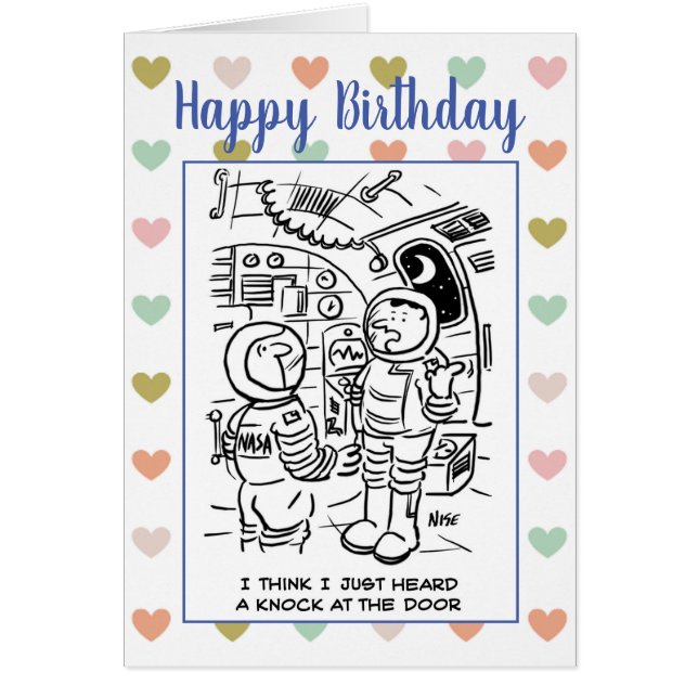 Cartão Astronautas no espaço pensam que há um desenho (Frente)