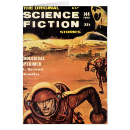 Cartão Astronautas retros no perigo