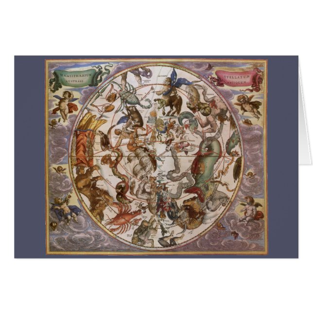 Cartão Astronomia venenosa, constelações do Céu Meridiona (Frente Horizontal)