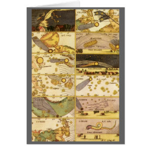 Cartão Astronomia Vintage, Estrelas Anticas de Constelaç