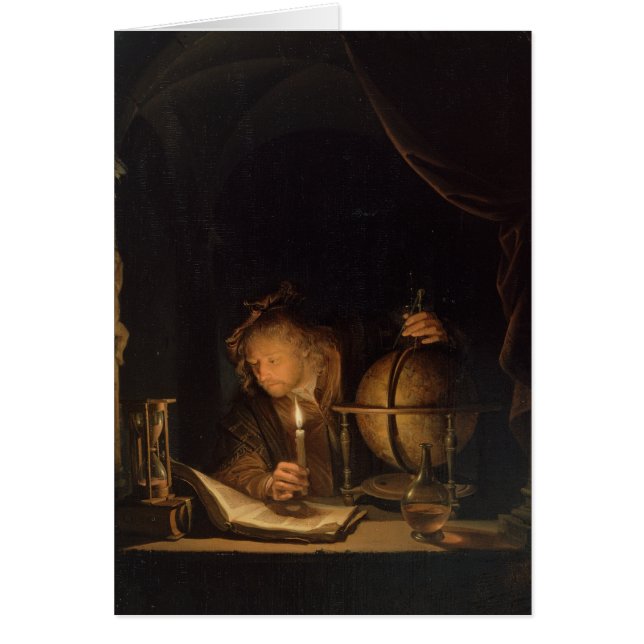 Cartão Astrônomo por Candlelight (Frente)