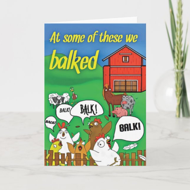 Cartão 'At some of these we balked' Funny Sobriety Card (Frente)