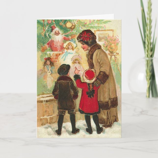 Cartão At The Toy Store Window (Frente)