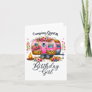 Cartão Ataque de Aniversário Rainha Camp Rosa Van Birthd