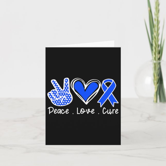 Cartão Ataxia Consciência Mês Azul Fita Paz Cura de Amor (Frente)