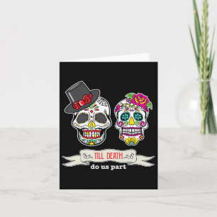 Cartão Até à morte Câncer Caveira Noiva & Groom