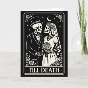 Cartão Até a Morte Esqueleto Amor Casais Casamento Gótico